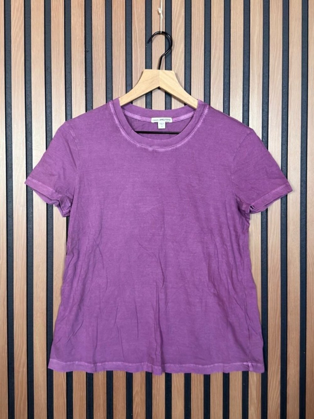 James Perse T Shirt Womens Purple Short Sleeve 100% Combed Cotton Casual